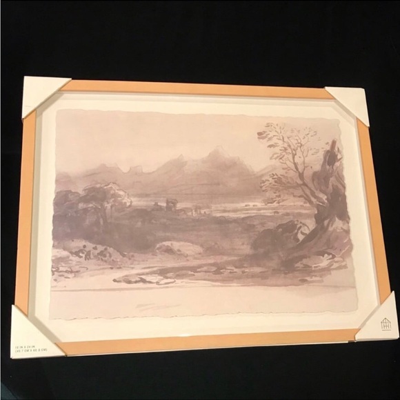 18"x24" River Landscape Sketch Framed Wall Art Black/White - Hearth & Hand - Picture 5 of 5